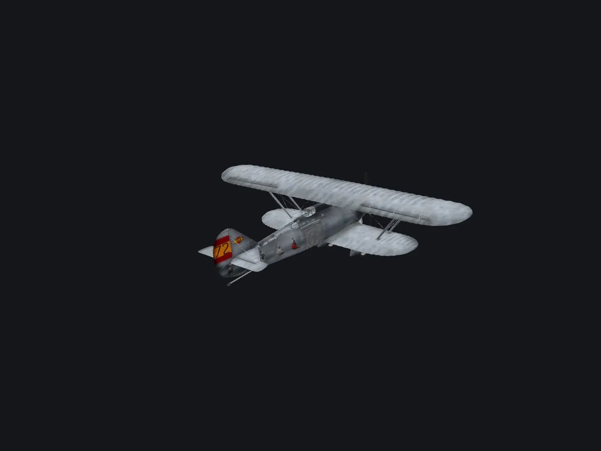 Avión Breguet 19 «Jesús del Gran Poder» con su numeral 72, reconstrucción 3D