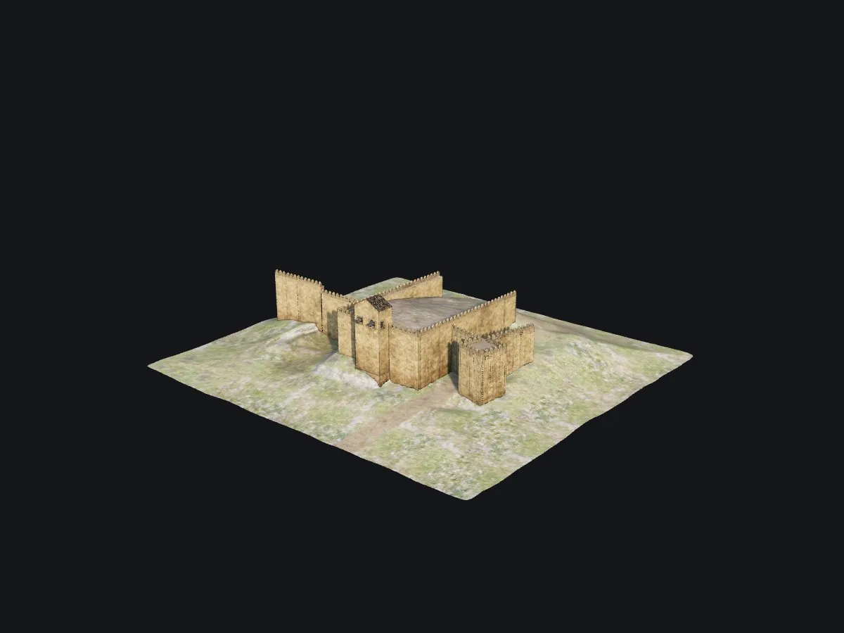 Puerta de Sevilla de Carmona en su fase púnica, sobre el terreno, reconstrucción 3D