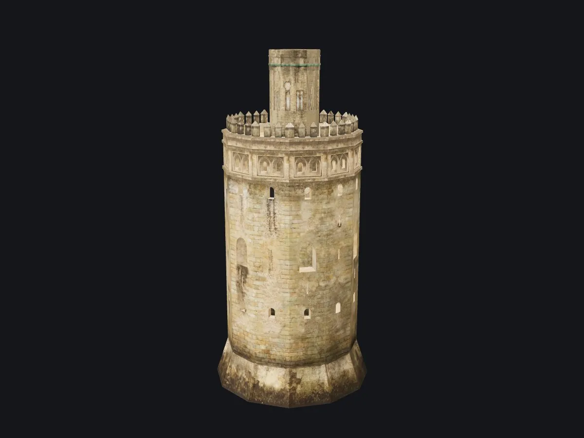 Torre del Oro de Sevilla, digitalizada por fotogrametría