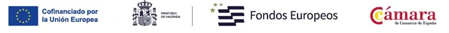 Cofinanciado por la Unión Europea · Ministerio de Hacienda · Fondos Europeos · Cámara de Comercio de España